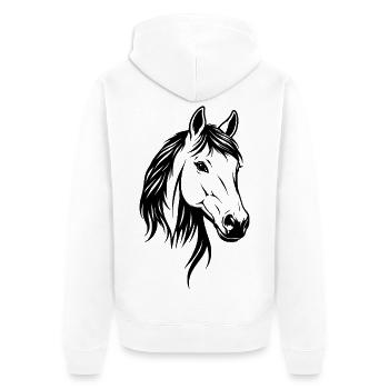 Tête de cheval - Veste à capuche bio Premium Unisexe - blanc - Dos - Thijin (182cm)