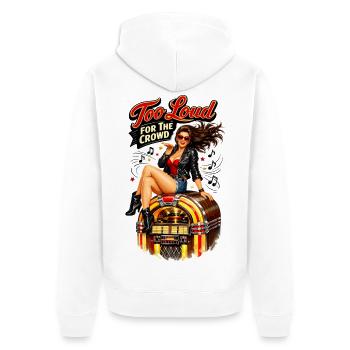 Rockabilly Pin-Up: Too Loud For The Crowd - Unisex Premium Organic Zip Hoodie - white - Back - Thijin (182cm)