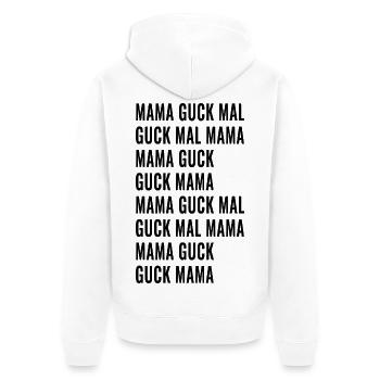Guck Mal Mama - Unisex Premium Bio Zip Hoodie - Weiß - Hinten - Thijin (182cm)