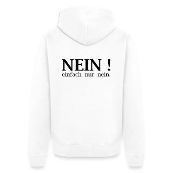 No! just no. - Unisex Premium Organic Zip Hoodie - white - Back - Thijin (182cm)