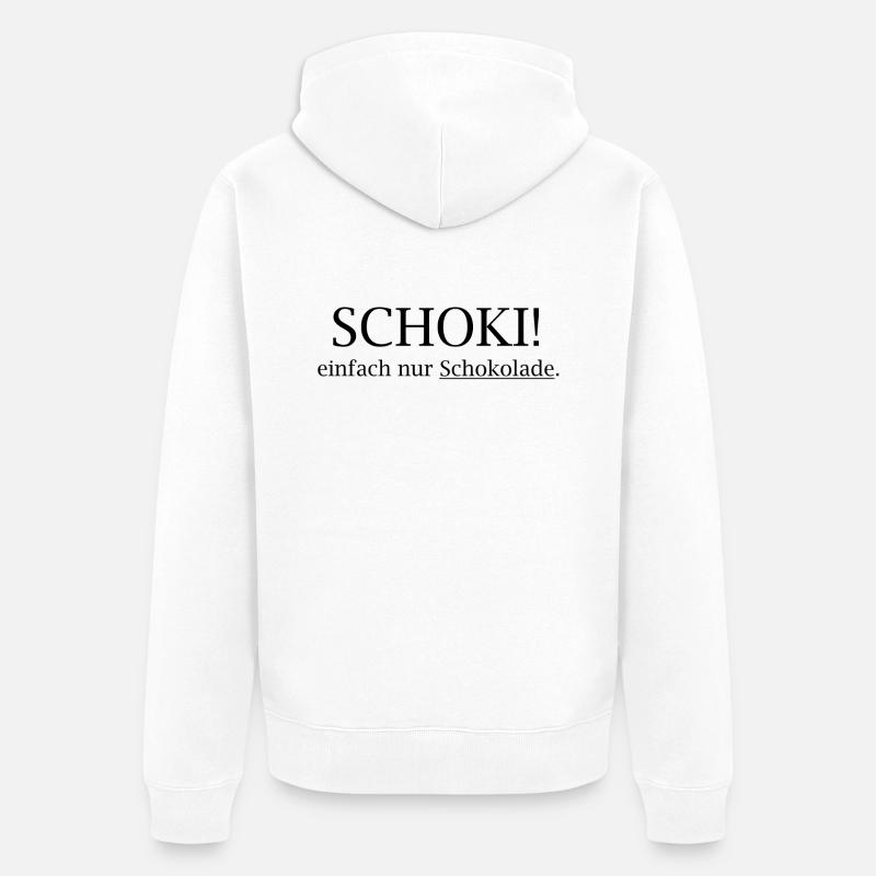 CHOCOLAT ! Juste du chocolat - Veste à capuche bio Premium Unisexe - blanc