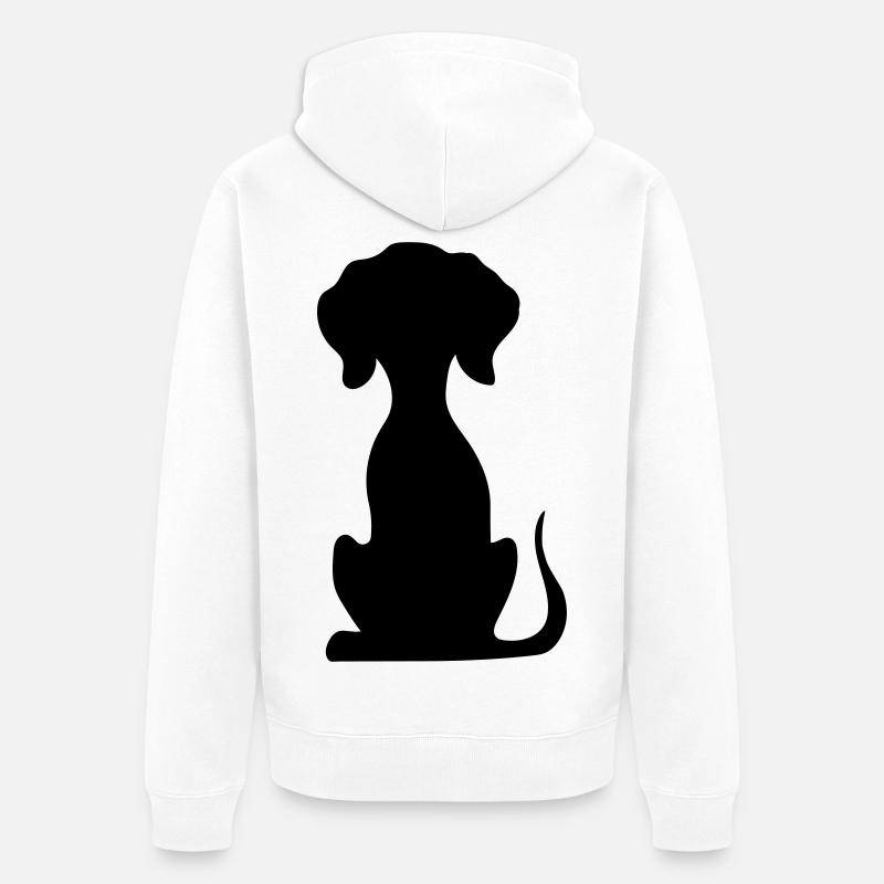 chien - Veste à capuche bio Premium Unisexe - blanc