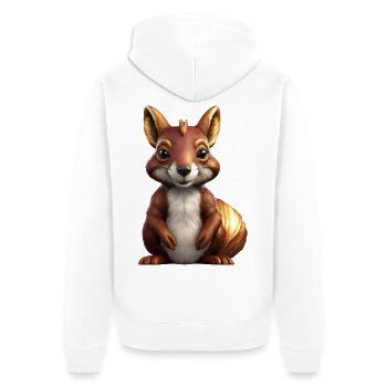 Squirrel - Unisex Premium Organic Zip Hoodie - white - Back - Thijin (182cm)