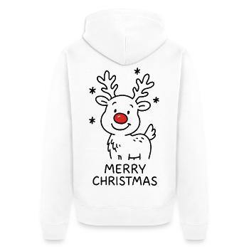 Renne Rudolph Joyeux Noël - Veste à capuche bio Premium Unisexe - blanc - Dos - Thijin (182cm)