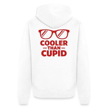 Cooler als Amor Retro-Herzen - Unisex Premium Bio Zip Hoodie - Weiß - Hinten - Thijin (182cm)