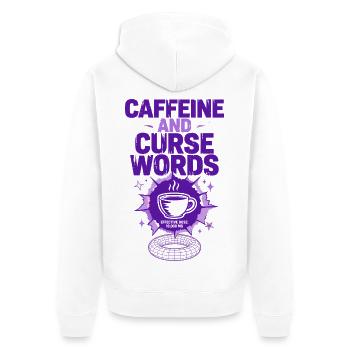 Caffeine and Curse Words - Unisex Premium Bio Zip Hoodie - Weiß - Hinten - Thijin (182cm)