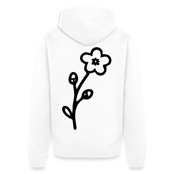Blume 3 - Unisex Premium Bio Zip Hoodie - Weiß - Hinten - Thijin (182cm)