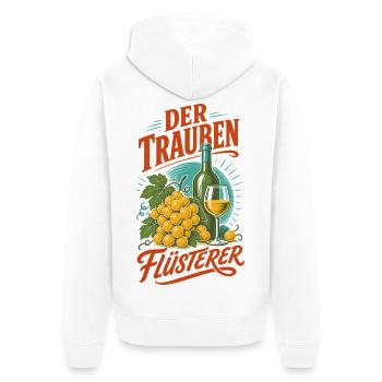 Wein Der Trauben Flüsterer Weinkenner Riesling - Unisex Premium Bio Zip Hoodie - Weiß - Hinten - Thijin (182cm)