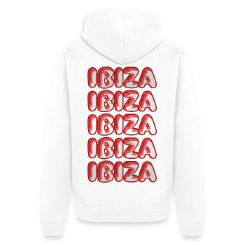 Geschenk für Ibiza - Unisex Premium Bio Zip Hoodie - Weiß - Hinten - Thijin (182cm)