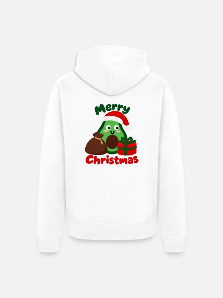 Avocado oder Weihnachtsmann oder Nikolaus - Unisex Premium Bio Zip Hoodie - Weiß