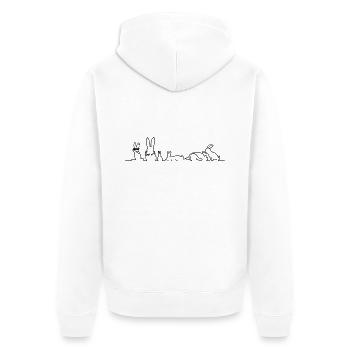 rabbits bande - Unisex Premium Organic Zip Hoodie - white - Back - Thijin (182cm)