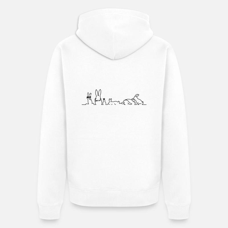lapins bande - Veste à capuche bio Premium Unisexe - blanc