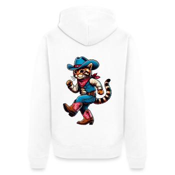 Danse en ligne Western Cowboy Cat - Veste à capuche bio Premium Unisexe - blanc - Dos - Thijin (182cm)