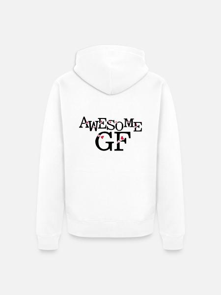 AWESOME GF - Unisex Premium Organic Zip Hoodie - white