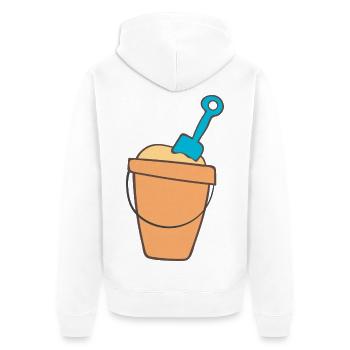 Beach bath with shovel - Unisex Premium Organic Zip Hoodie - white - Back - Thijin (182cm)