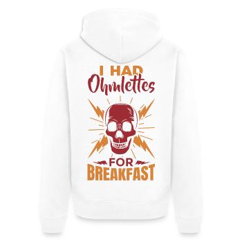 Elektroniker Witz - Unisex Premium Bio Zip Hoodie - Weiß - Hinten - Thijin (182cm)