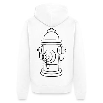 Skizze Feuerhydrant - Unisex Premium Bio Zip Hoodie - Weiß - Hinten - Thijin (182cm)