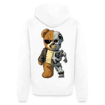 Ours Robot Cyborg - Veste à capuche bio Premium Unisexe - blanc - Dos - Thijin (182cm)