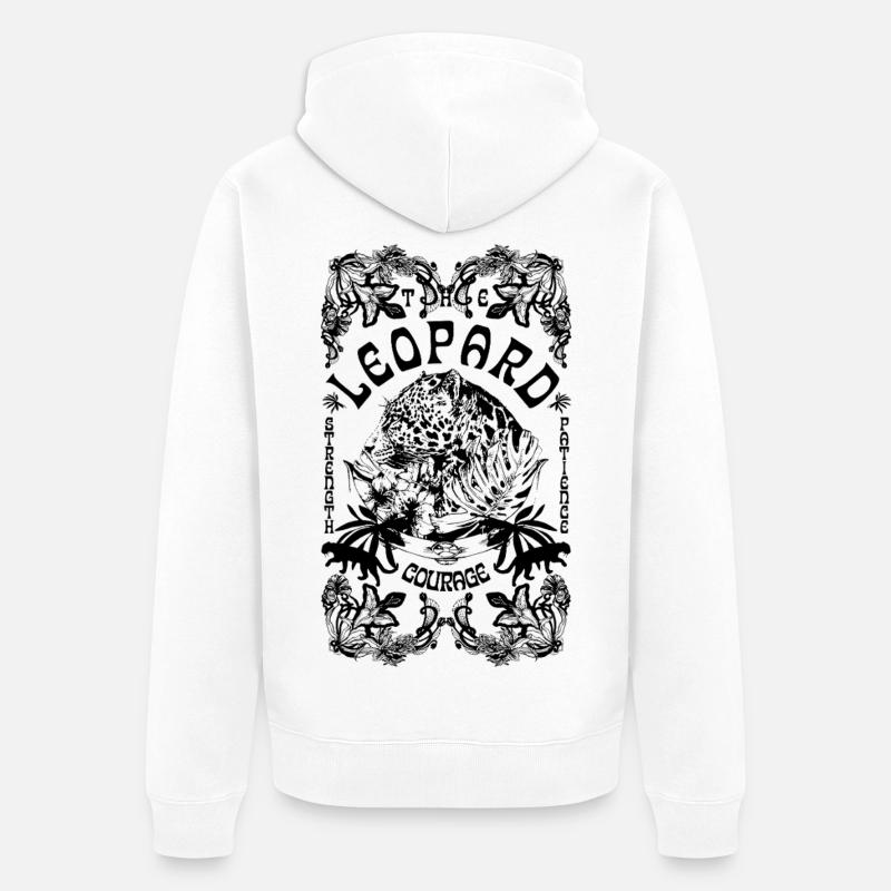 LE LÉOPARD - Veste à capuche bio Premium Unisexe - blanc