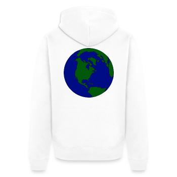 Globule minimal : Terre en bleu-vert - Veste à capuche bio Premium Unisexe - blanc - Dos - Thijin (182cm)