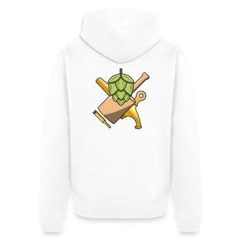 Hops - Beer Love - Unisex Premium Organic Zip Hoodie - white - Back - Thijin (182cm)