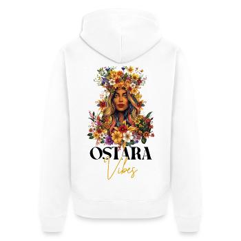 Ostara Vibes Joyeux Pas Déesse Ostara - Veste à capuche bio Premium Unisexe - blanc - Dos - Thijin (182cm)