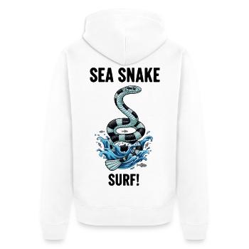 Danger Surf Sea Snake Black - Unisex Premium Bio Zip Hoodie - Weiß - Hinten - Thijin (182cm)