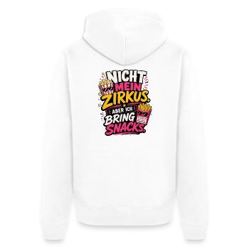 Nicht mein Zirkus - Unisex Premium Bio Zip Hoodie - Weiß - Hinten - Thijin (182cm)