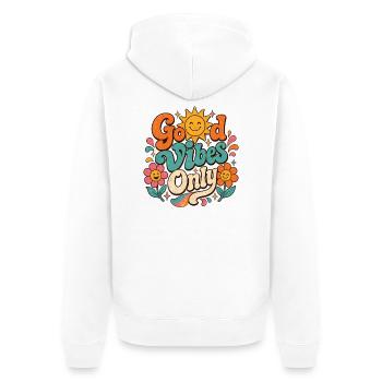 Le seul Retro Floral de Good Vibe - Veste à capuche bio Premium Unisexe - blanc - Dos - Thijin (182cm)