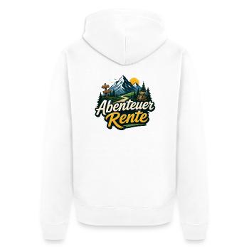 Abenteuer Rente - Unisex Premium Bio Zip Hoodie - Weiß - Hinten - Thijin (182cm)