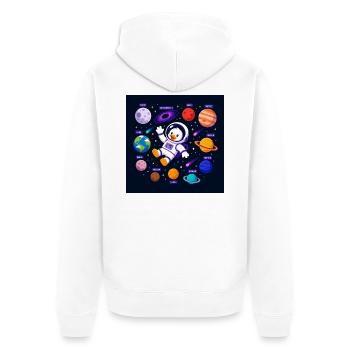 Astronaut Duck – Ente im Weltraum | Lustiges Space - Unisex Premium Bio Zip Hoodie - Weiß - Hinten - Thijin (182cm)