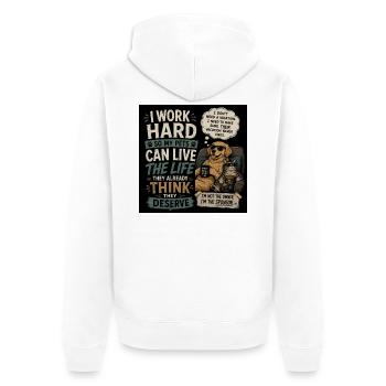 Funny shirt for pet owners - Unisex Premium Bio Zip Hoodie - Weiß - Hinten - Thijin (182cm)