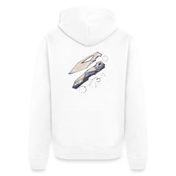 Geometric Blade Shapes - Unisex Premium Organic Zip Hoodie - white - Back - Thijin (182cm)