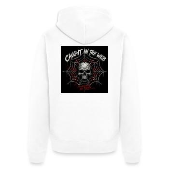 Gefangen im Netz des Schädels - Unisex Premium Bio Zip Hoodie - Weiß - Hinten - Thijin (182cm)