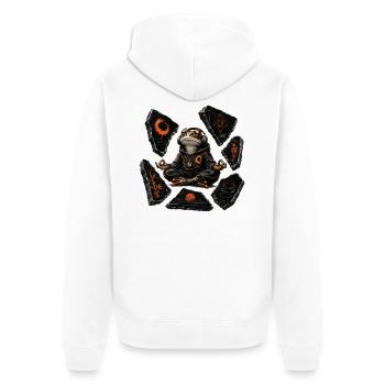 Sweat à capuche Grenouille méditative Zen - Veste à capuche bio Premium Unisexe - blanc - Dos - Thijin (182cm)