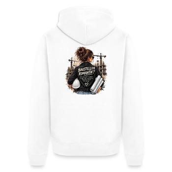 Baustellenromantik: Bauleiterin Architektur - Unisex Premium Bio Zip Hoodie - Weiß - Hinten - Thijin (182cm)