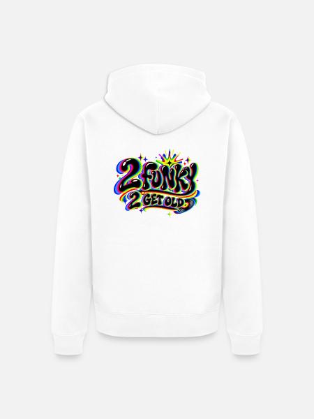 2 funky 2 get old - Unisex Premium Bio Zip Hoodie - Weiß