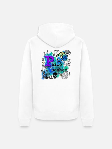 The Philosopher - Unisex Premium Bio Zip Hoodie - Weiß