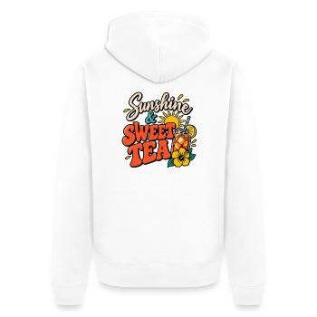 Sonnenschein- und Süßtee-Sommer-Design - Unisex Premium Bio Zip Hoodie - Weiß - Hinten - Thijin (182cm)