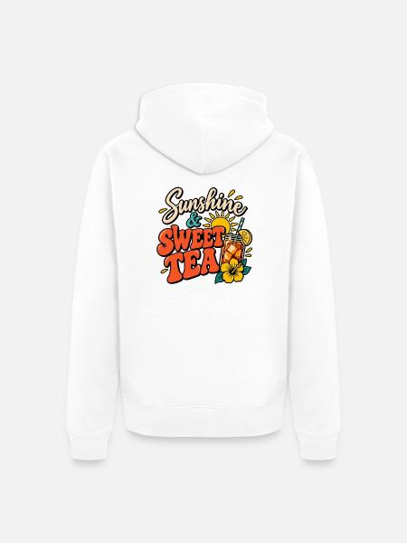Sonnenschein- und Süßtee-Sommer-Design - Unisex Premium Bio Zip Hoodie - Weiß