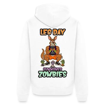 Bein-Tag Beschwörte Zombies Känguru-Arena - Unisex Premium Bio Zip Hoodie - Weiß - Hinten - Thijin (182cm)