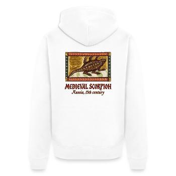 MITTELALTERLICHER SKORPION: Russland, 15. Jahrhundert - Unisex Premium Bio Zip Hoodie - Weiß - Hinten - Thijin (182cm)