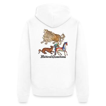 Mittelalterliche Chamäleons - Unisex Premium Bio Zip Hoodie - Weiß - Hinten - Thijin (182cm)