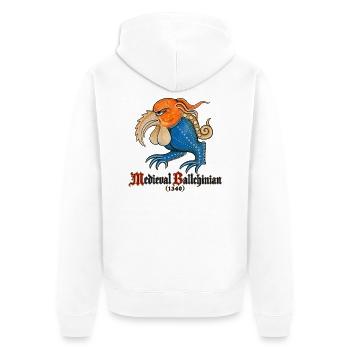 Mittelalterliches Ballchinian (1340) - Unisex Premium Bio Zip Hoodie - Weiß - Hinten - Thijin (182cm)