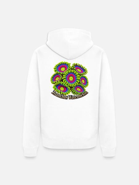 Zoanthus-Wassermelone - Unisex Premium Bio Zip Hoodie - Weiß