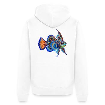 Mandarinfisch - Unisex Premium Bio Zip Hoodie - Weiß - Hinten - Thijin (182cm)