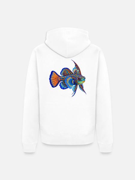 Mandarinfisch - Unisex Premium Bio Zip Hoodie - Weiß