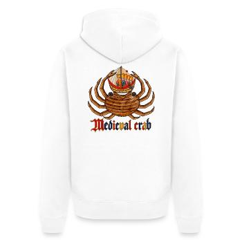 Mittelalterliche Krabbe und königliches Schiff - Unisex Premium Bio Zip Hoodie - Weiß - Hinten - Thijin (182cm)