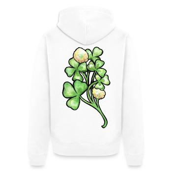 Aquarellklee-Blüten - Unisex Premium Bio Zip Hoodie - Weiß - Hinten - Thijin (182cm)