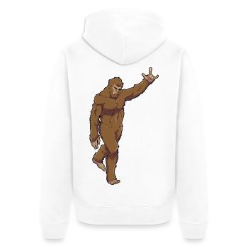 Bigfoot Rocks - Unisex Premium Bio Zip Hoodie - Weiß - Hinten - Thijin (182cm)